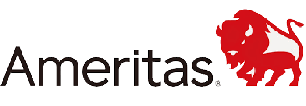 Logo of Ameritas with the word 'Ameritas' in black text and a red buffalo graphic.